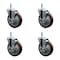 Service Caster 5'' Maroon Poly Swivel 7/16'' Grip Ring Stem Caster Set with Brake, 4PK SCC-GR20S514-PPUB-MRN-TLB-716138-4 - alternate 1